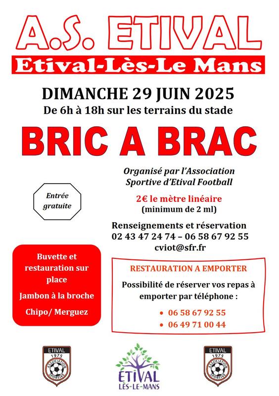 Bric a brac as etival football